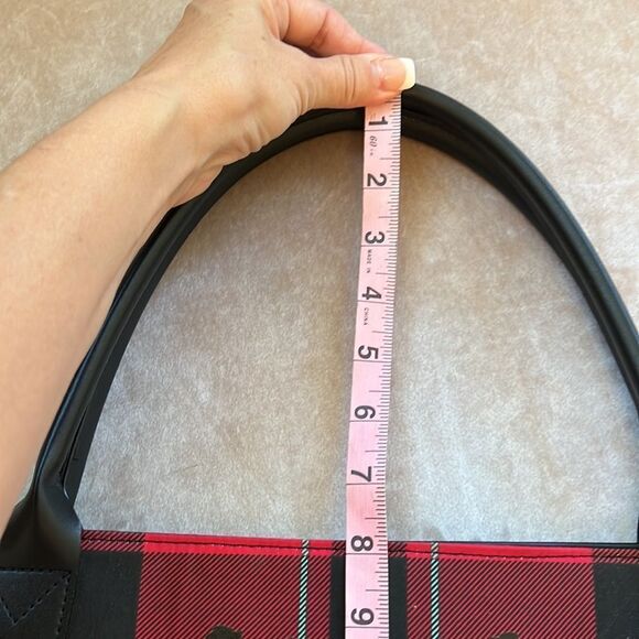 NWT Victorias Secret Red Black Novacheck Large Tote Bag - Picture 12 of 13